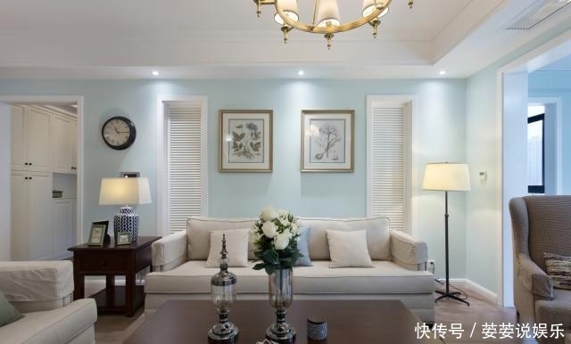 装修|160㎡清新蓝绿的美式装修，温馨三居室，是家的感觉