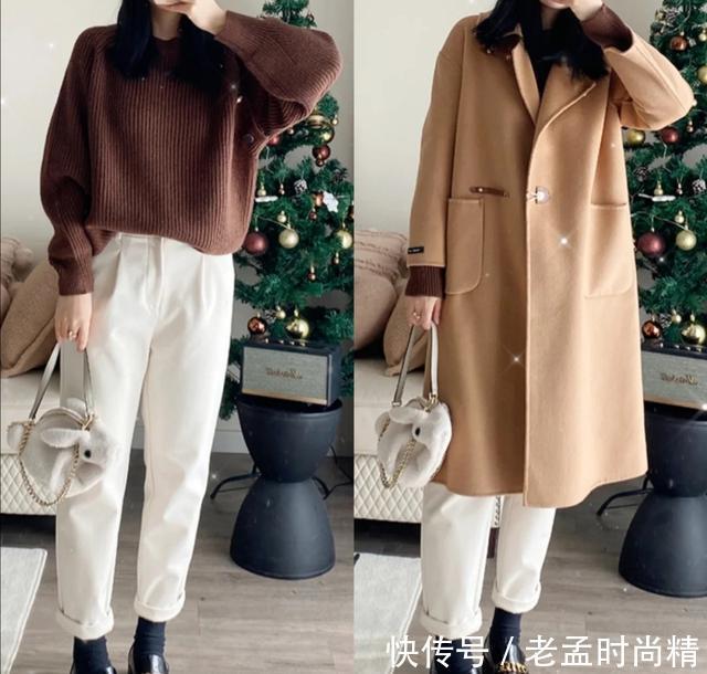 视觉效果|会穿衣服的女人就是有气质!这些大衣、羽绒服搭配,不显胖