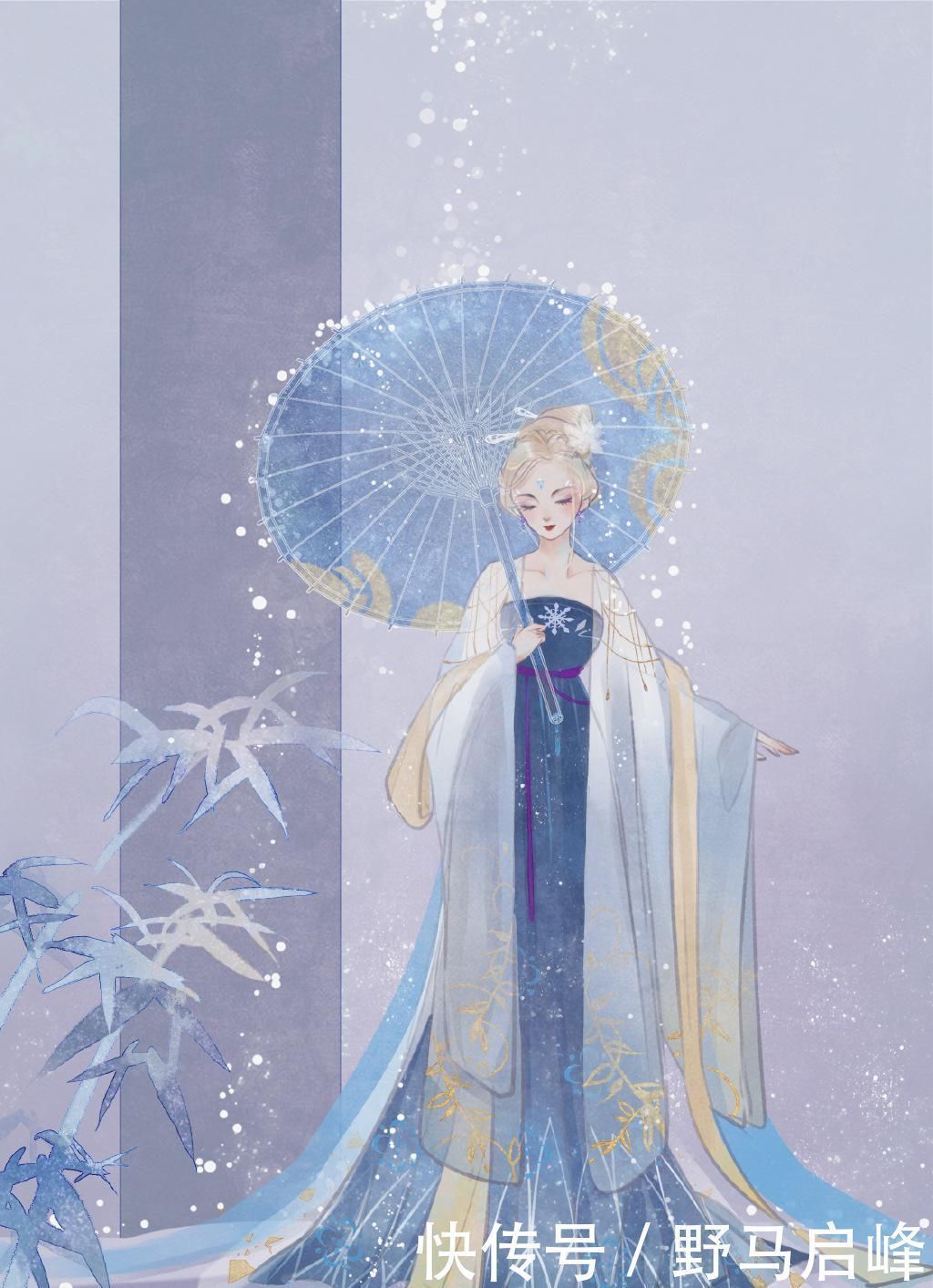 茉莉|当迪士尼公主穿上汉服,个个仙气飘飘,艾莎撑伞的样子绝世而独立