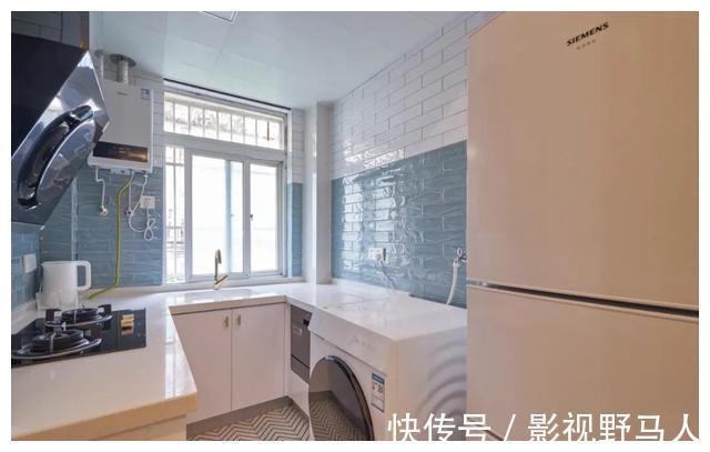 厨房|设计师爆改55㎡老破小,配色高级、功能齐全,进屋就被迷住了!