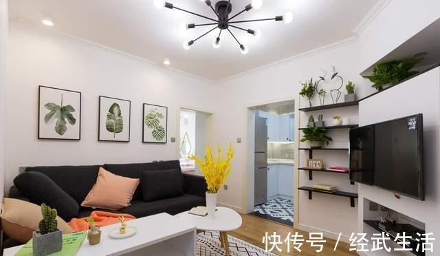 清新|50m2老破小爆改:餐厨合并功能叠加,一居改两室,精致又清新!