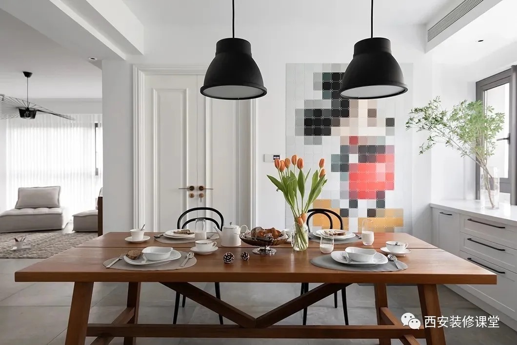 极简|130㎡开放餐厨，通铺瓷砖，打造高质量住宅