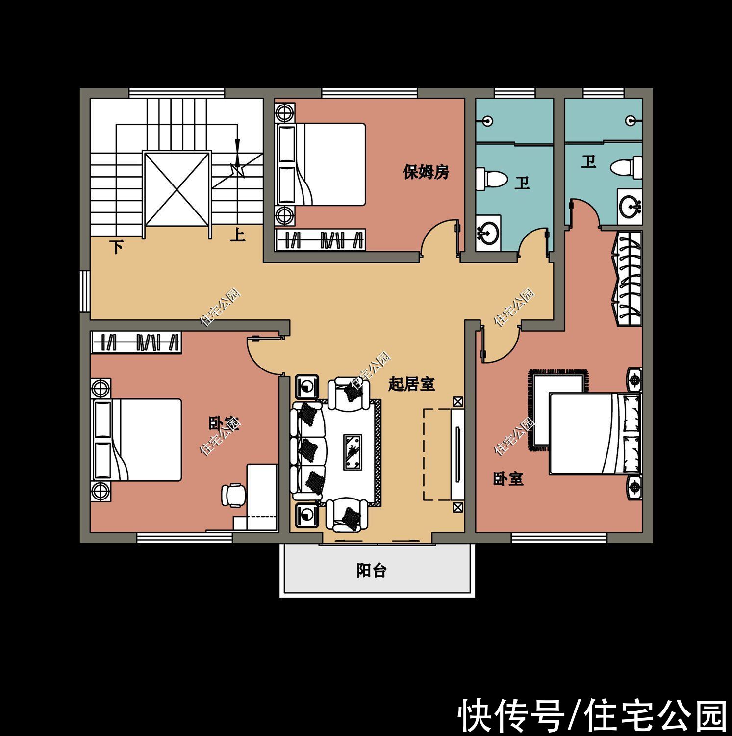 占地面积|10套柴火灶户型推荐，实用性不输城里小区房，尤其是第6套太美了