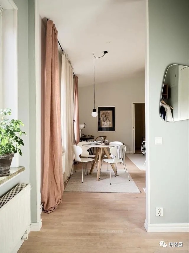 浅绿色|50平北欧小户型住宅,粉嫩绿色加上美美的阳光,清新简约真的赞