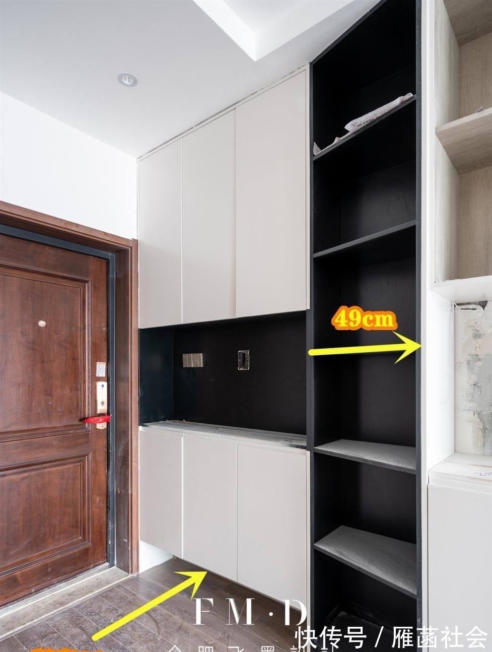 一体柜|决定了,玄关和餐厅就打一体柜,三段式收纳占地不到1㎡,实用