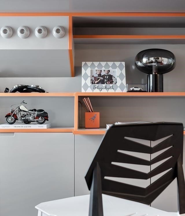 轻奢|大平层的现代轻奢风设计高级灰碰上爱马仕橙的惊艳!