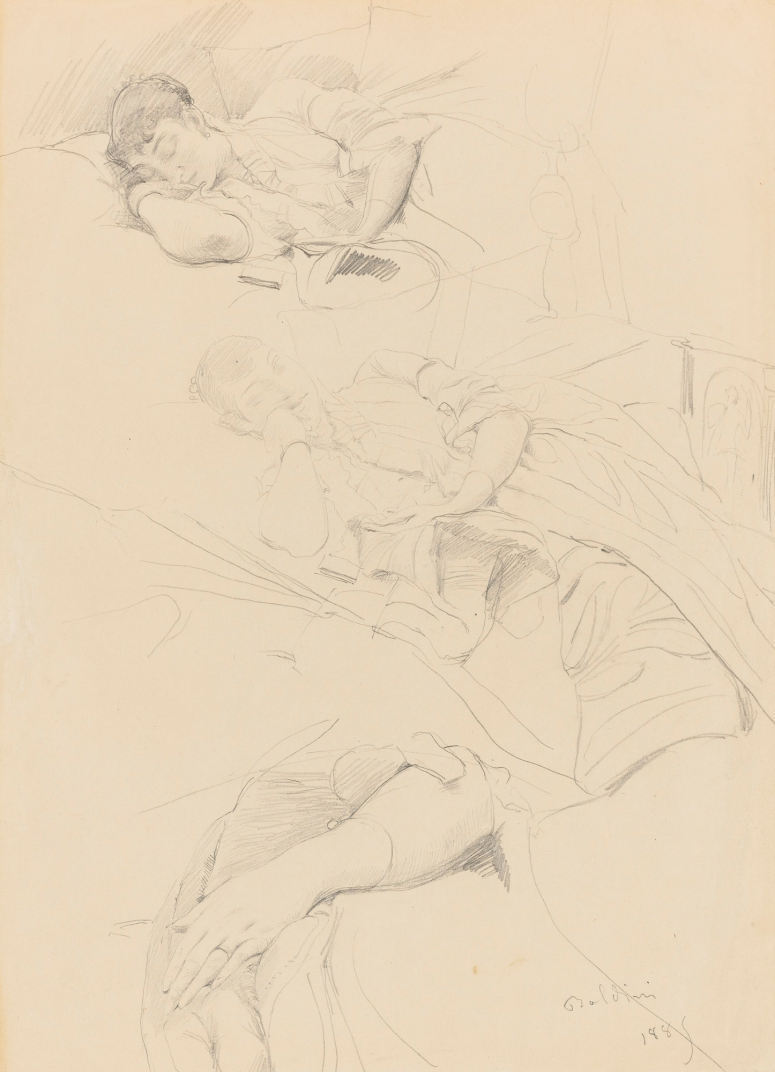 画家@意大利印象派画家乔瓦尼·博尔迪尼(Giovanni Boldini)素描手稿