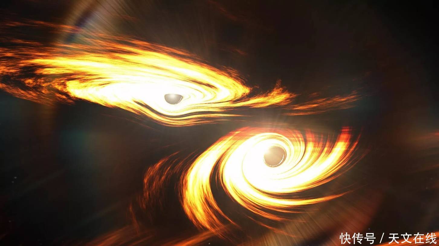 宇宙的舞蹈!看两颗黑洞在苍穹间共舞,着实的壮观