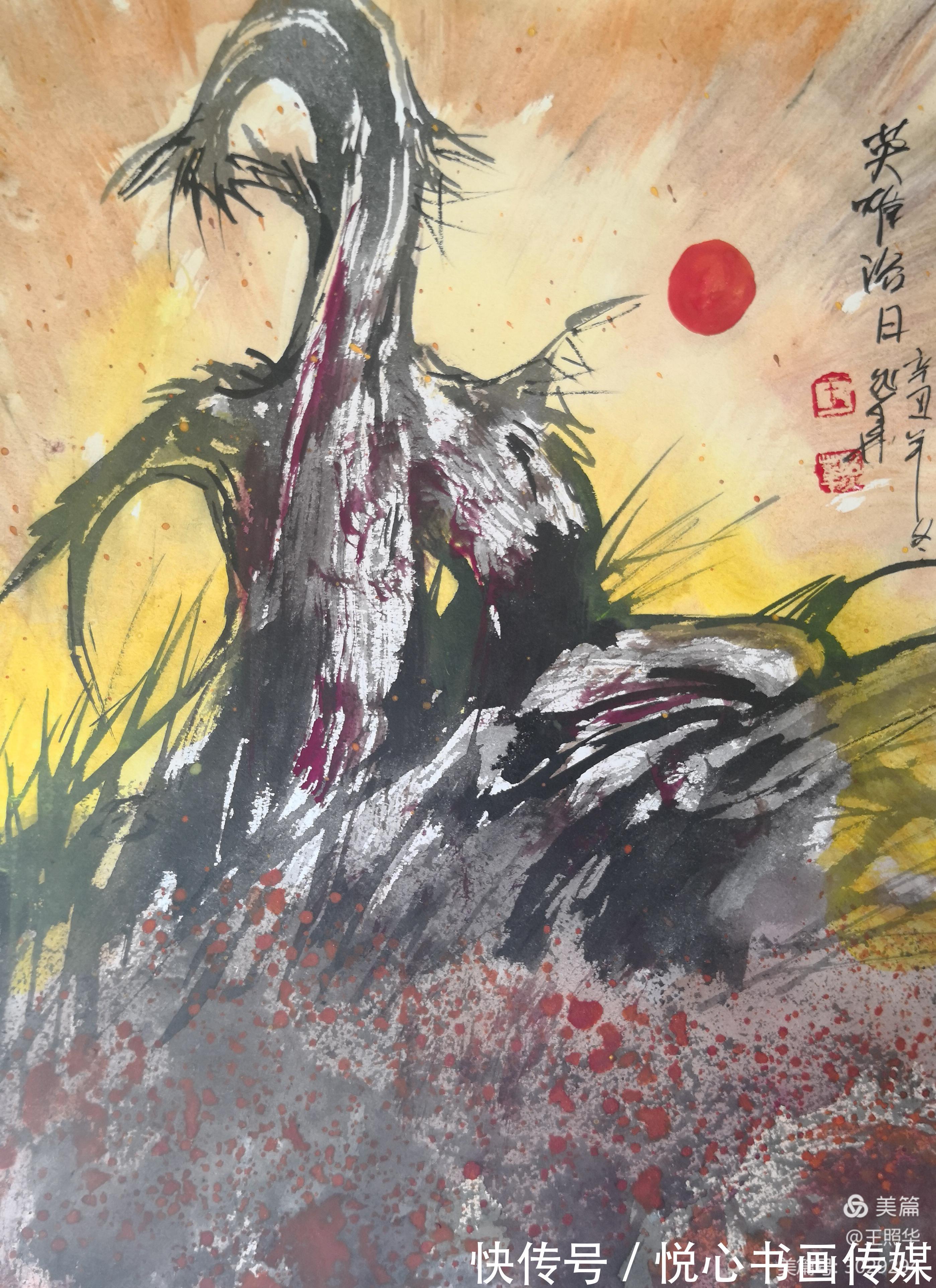 大漠英雄!中国鹰王、胡杨大师王照华虎年迎春新作《大漠英雄》