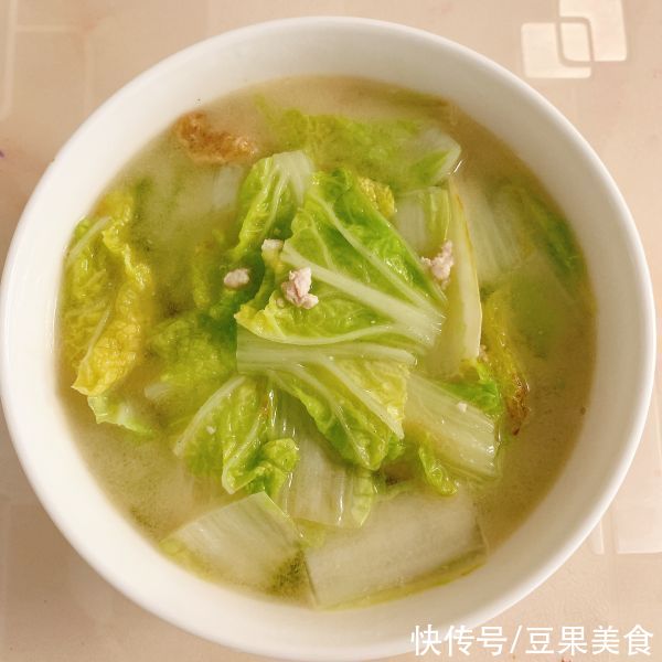 娃娃菜肉末汤|美味不用等，娃娃菜肉末汤五分钟就能上桌的美食
