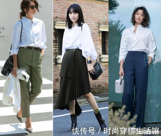 百褶裙|白衬衫这样穿太好看了吧,简约大方又气质,普通人也能驾驭