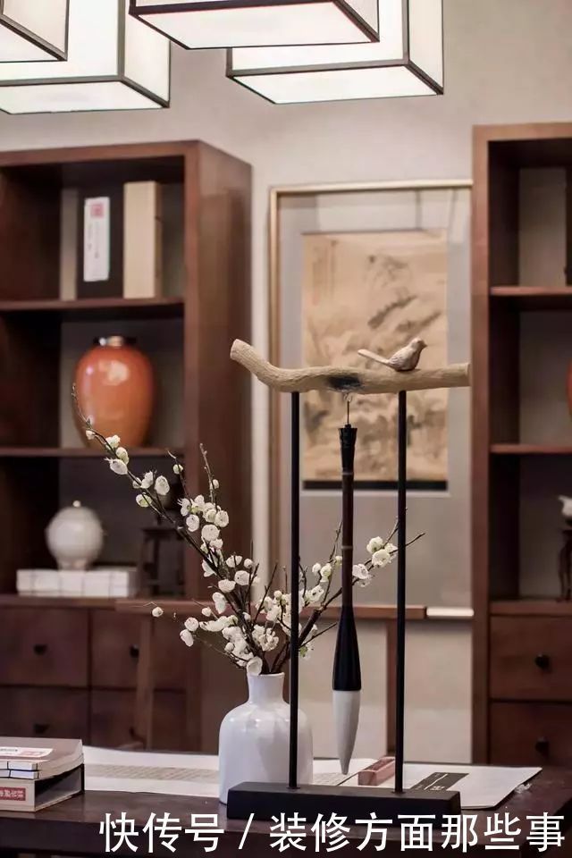 茶室|新中式别墅设计,落落大方,袅袅炊烟树外饶,一抹写意浅墨清韵