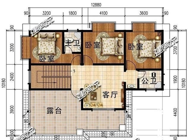 占地120平的欧式别墅, 造型大气辉煌, 盖在农村没人敢说你土!