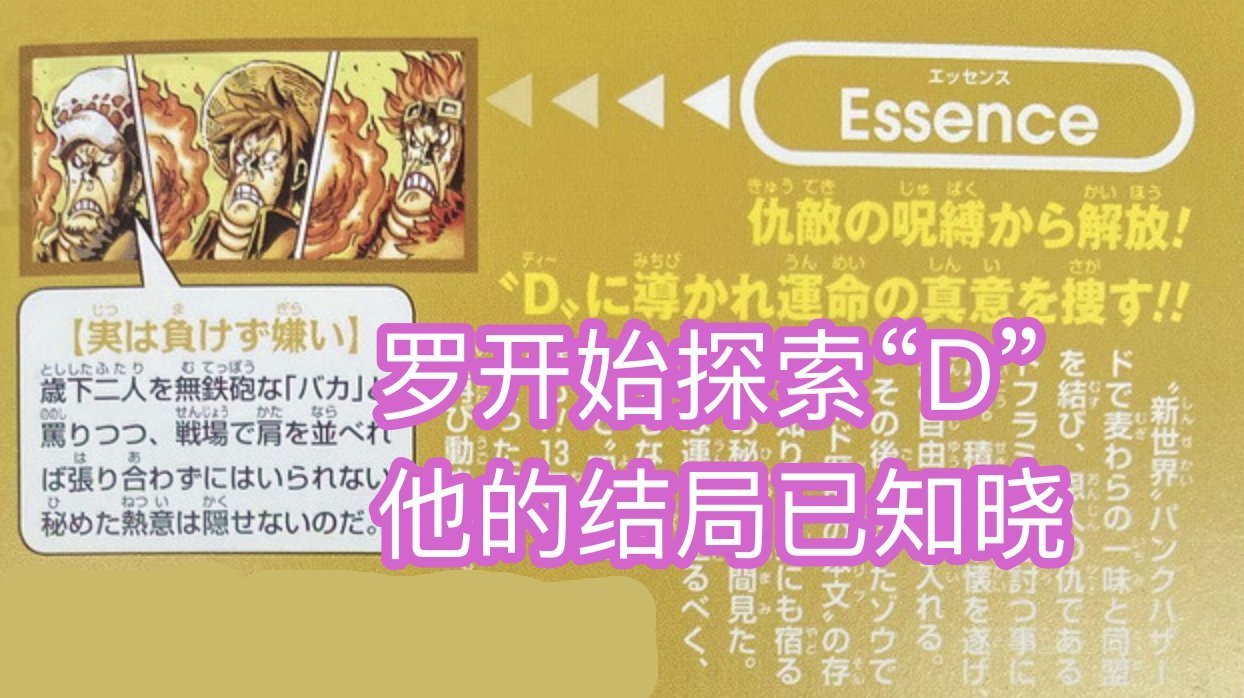罗之前|海贼王官方情报,罗探索“D之一族”秘密,知晓真相的他,会死亡