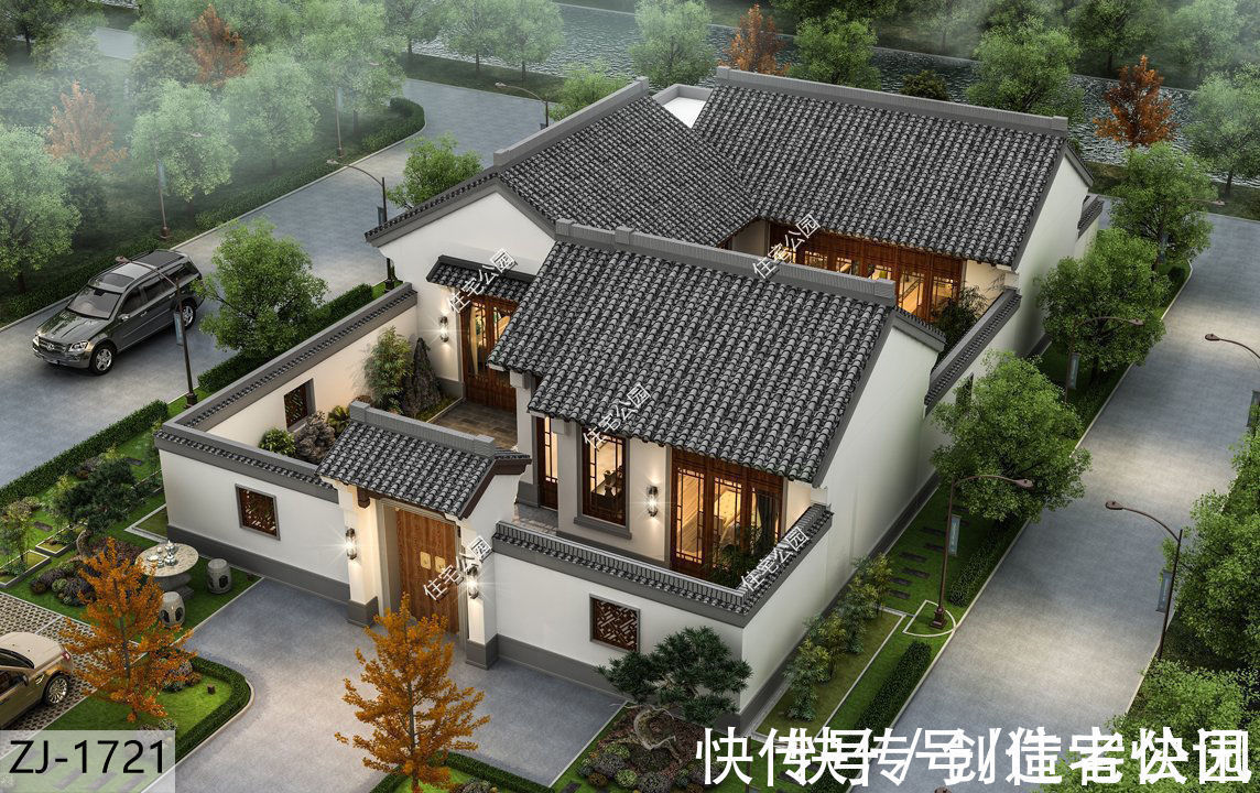 中式|农村盖房一定要有个院,11×19米中式合院,当养老房很合适