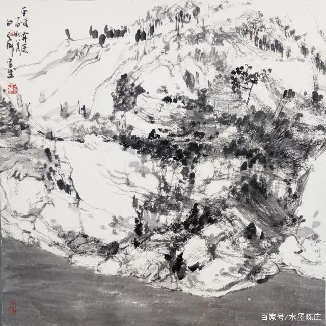 山水画家！最讲笔墨构造的山水画家｜白云乡水墨写生
