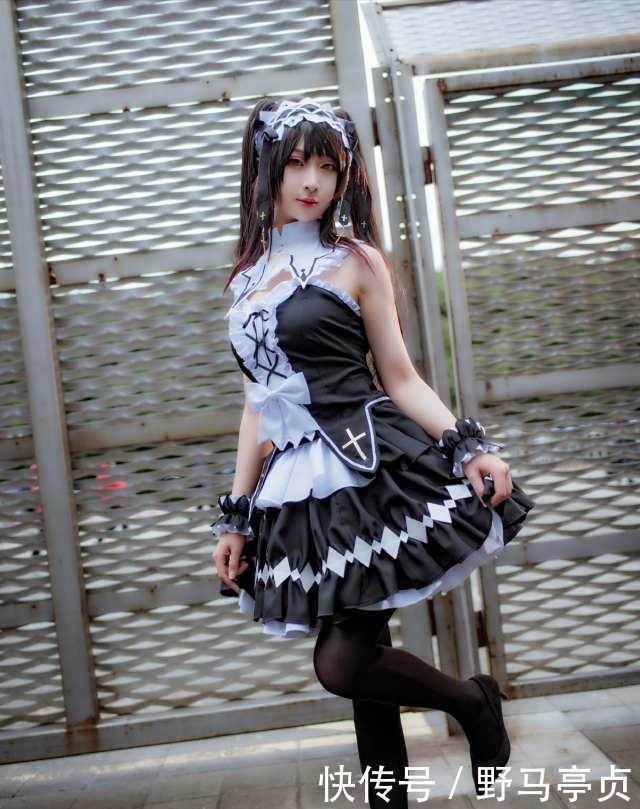 少女|時崎狂三的cosplay,配“黑絲”女仆裝的狂三只讓人想把她抱回家