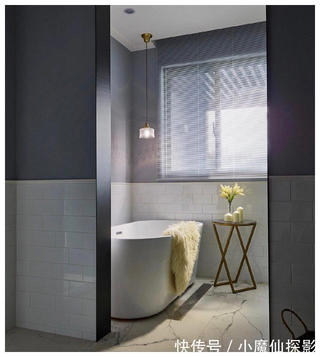 质感|她家的简约美式风格太漂亮了，巧用灰蓝色打造高级通透质感美宅！