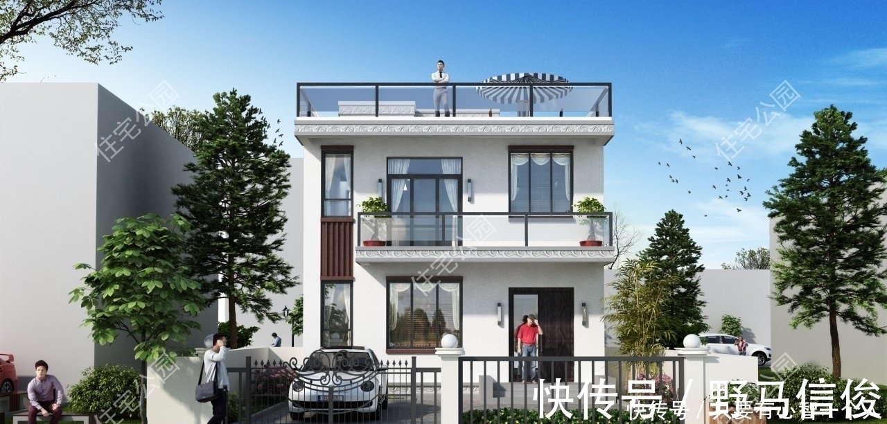 玄关|临街面宽10.2米,进深14-18米,该怎么设计二层建房?