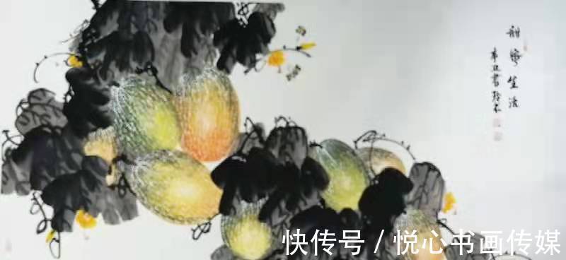 哈密瓜&河南省美协理事,著名瓜果画家史书玲国画作品欣赏