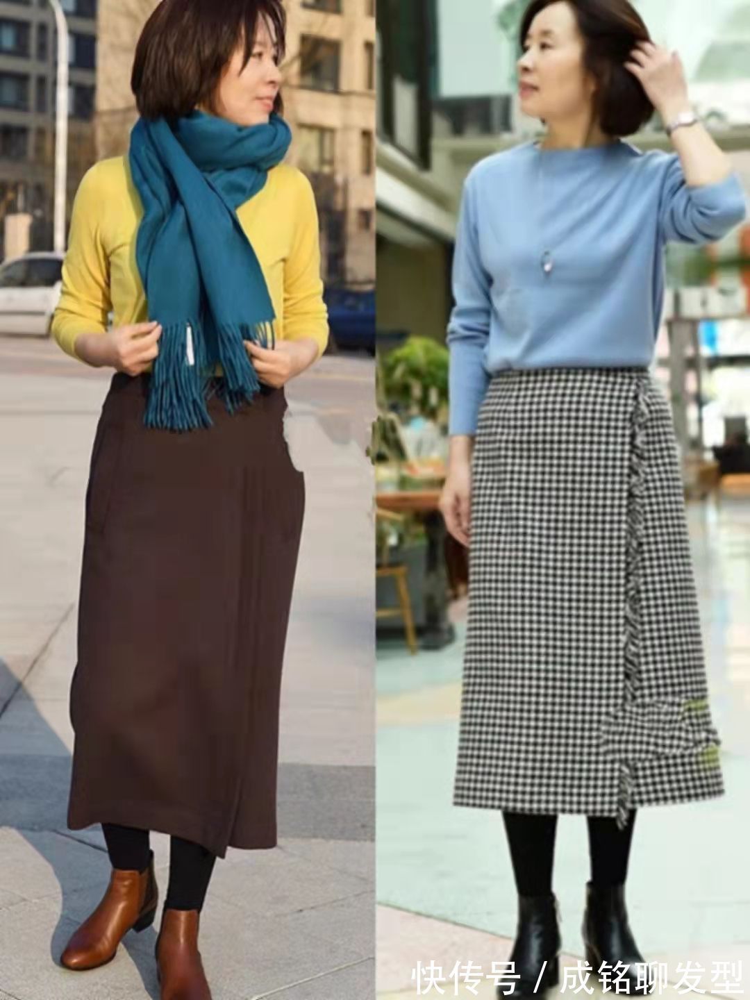 风衣|女人五十而不老,三种半身裙搭配不仅优雅保暖,还让你摆脱大妈感