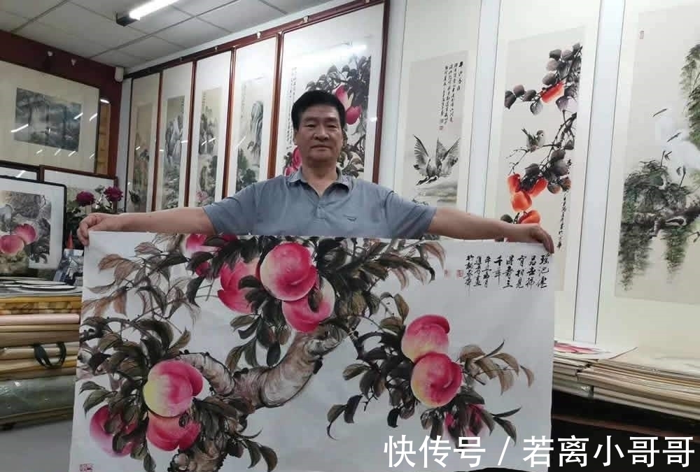 贾进考|寿桃名家贾进考,作品《南山仙寿图》成为国礼