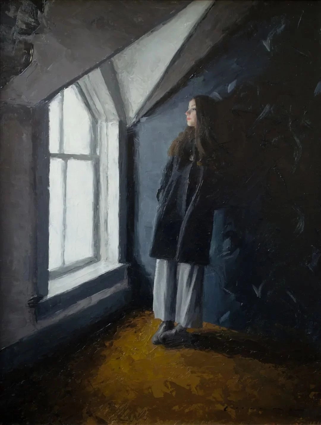 油画#每一幅肖像油画中,凯西·查尔兹都努力捕捉到人类形态的美