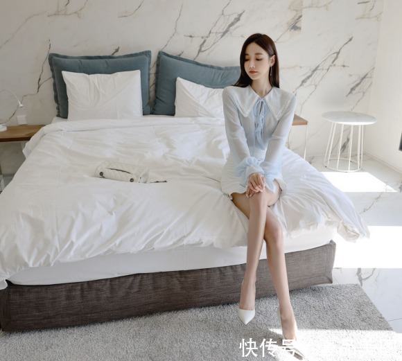 时尚搭配|女神孙允珠的时尚搭配：梦幻蓝恬静童话温柔雪纺衣裙