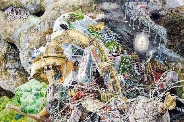 东京艺术大学$一幅画画了3年,细到要用放大镜,他把钢笔画玩到了极致