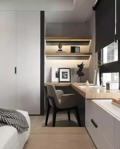 卧室|不用专门预留书房了,卧室一体化设计,实用又节省空间!