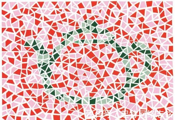 盆花|5张色觉测试图，第3张正着看是金鱼，斜着看是盆花儿