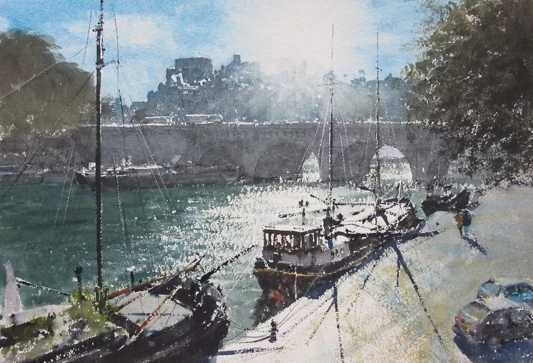 水彩画!印象主义水彩画:杰拉德·格林用光的氛围来赋予作品活力和生机