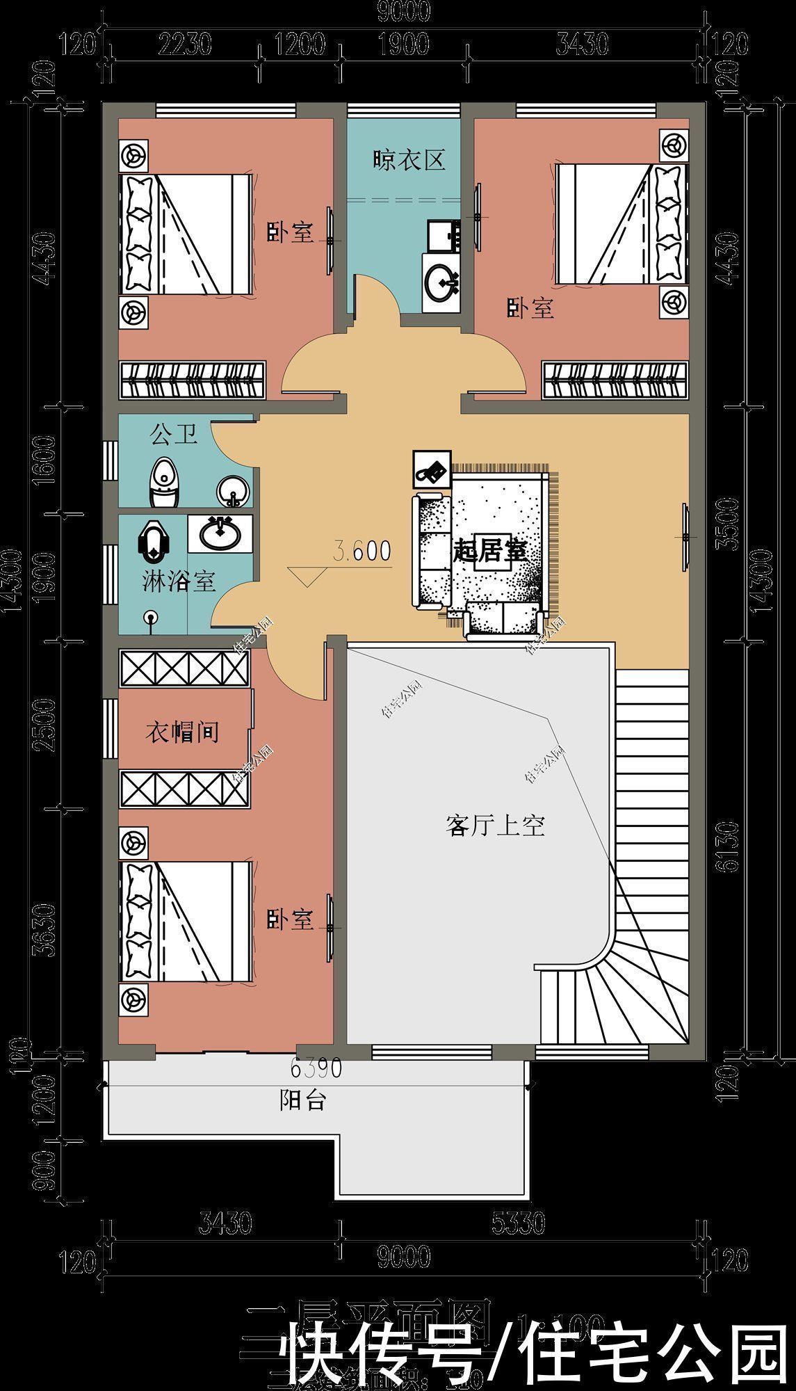 户型|15套挑空客厅户型，专为农村老百姓设计，2021年这样建房面子十足