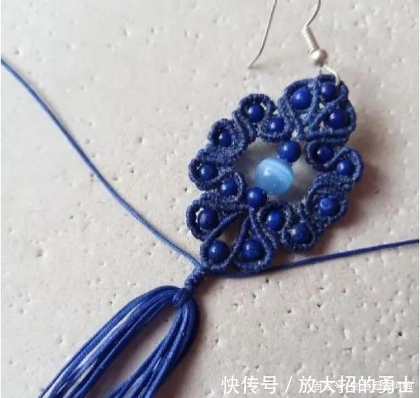 蜡绳编的中国风流苏耳饰,精致大方,DIY手工编绳附教程