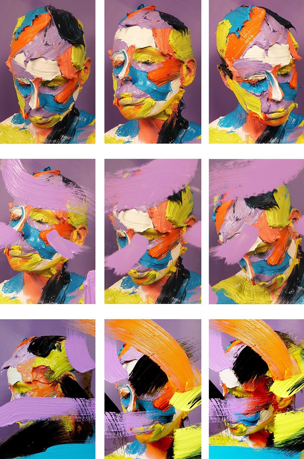 索菲·德里克@你见过在画布上画画的，可你见过在自己头上画油画的吗