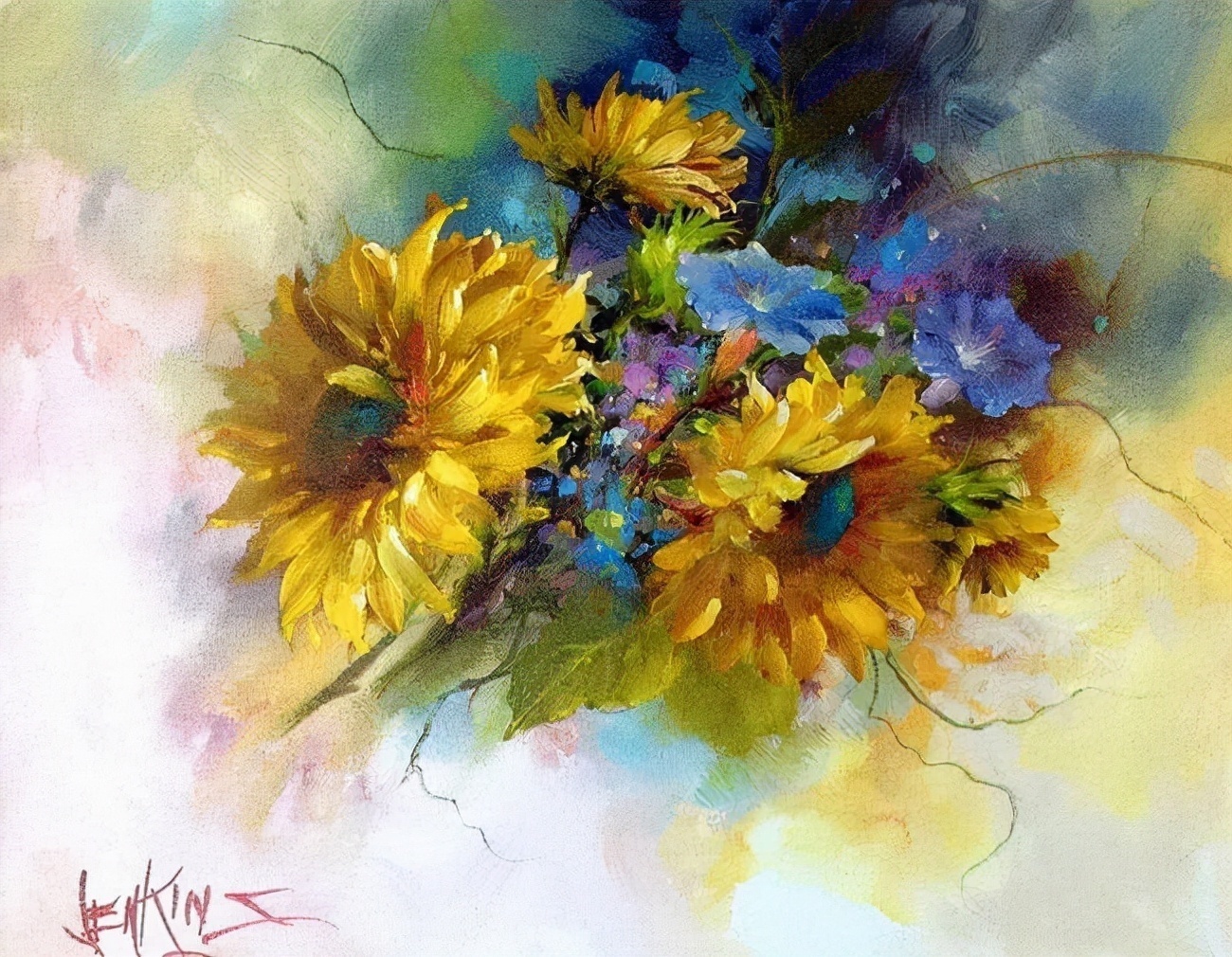 加里$这对老夫妇教授绘画40多年,画的花也太漂亮了!