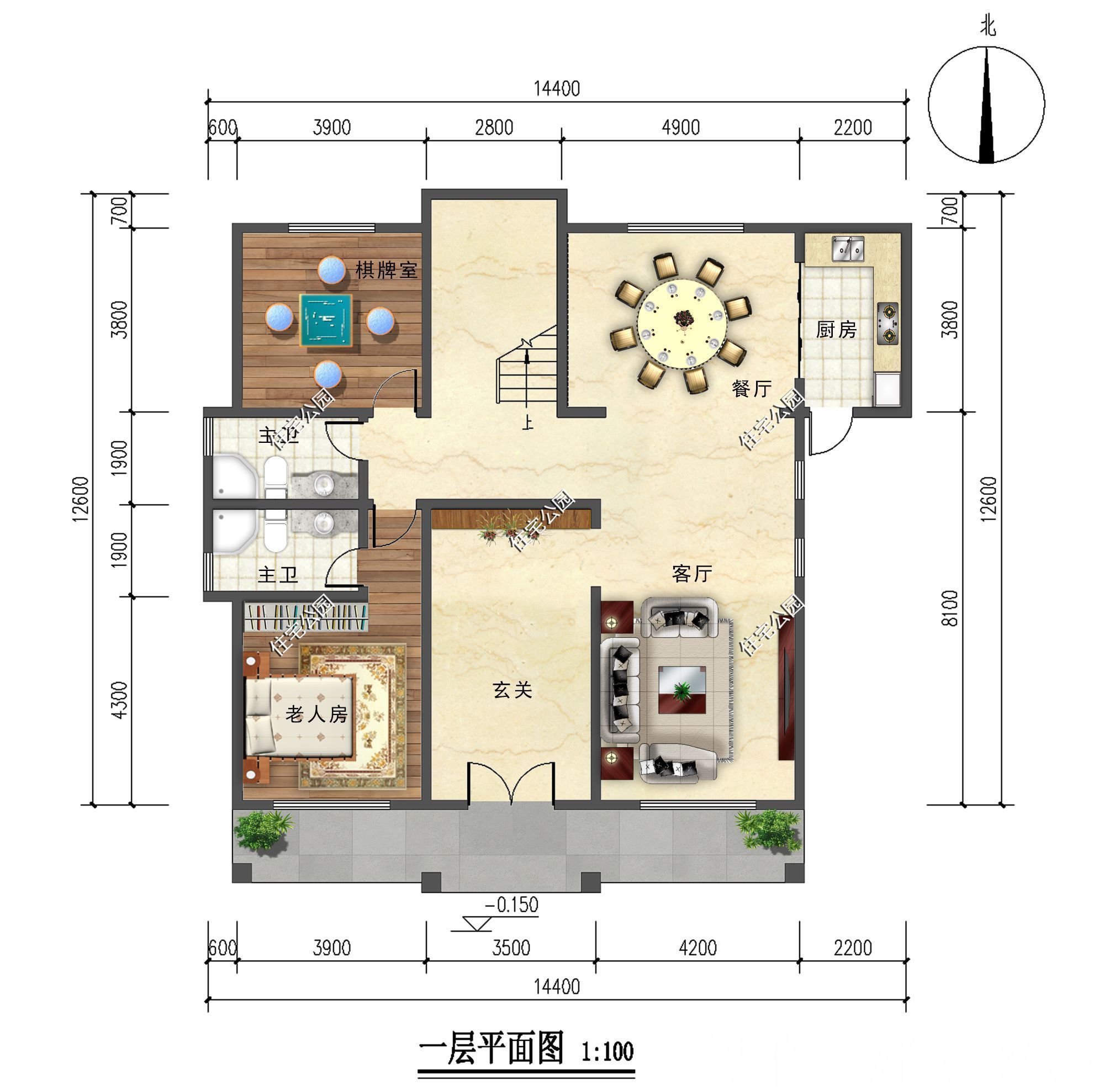 外置|14×12米农村二层半别墅,实用还漂亮,7间卧室绝对够住