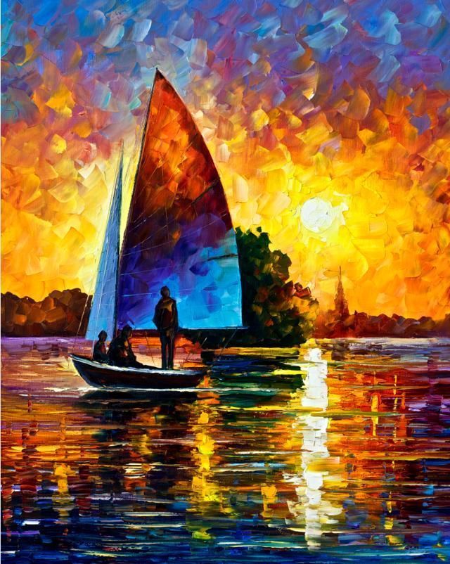 leonidafremov&现代印象以色列画家leonid afremov调色刀创作的缤纷炫丽油画