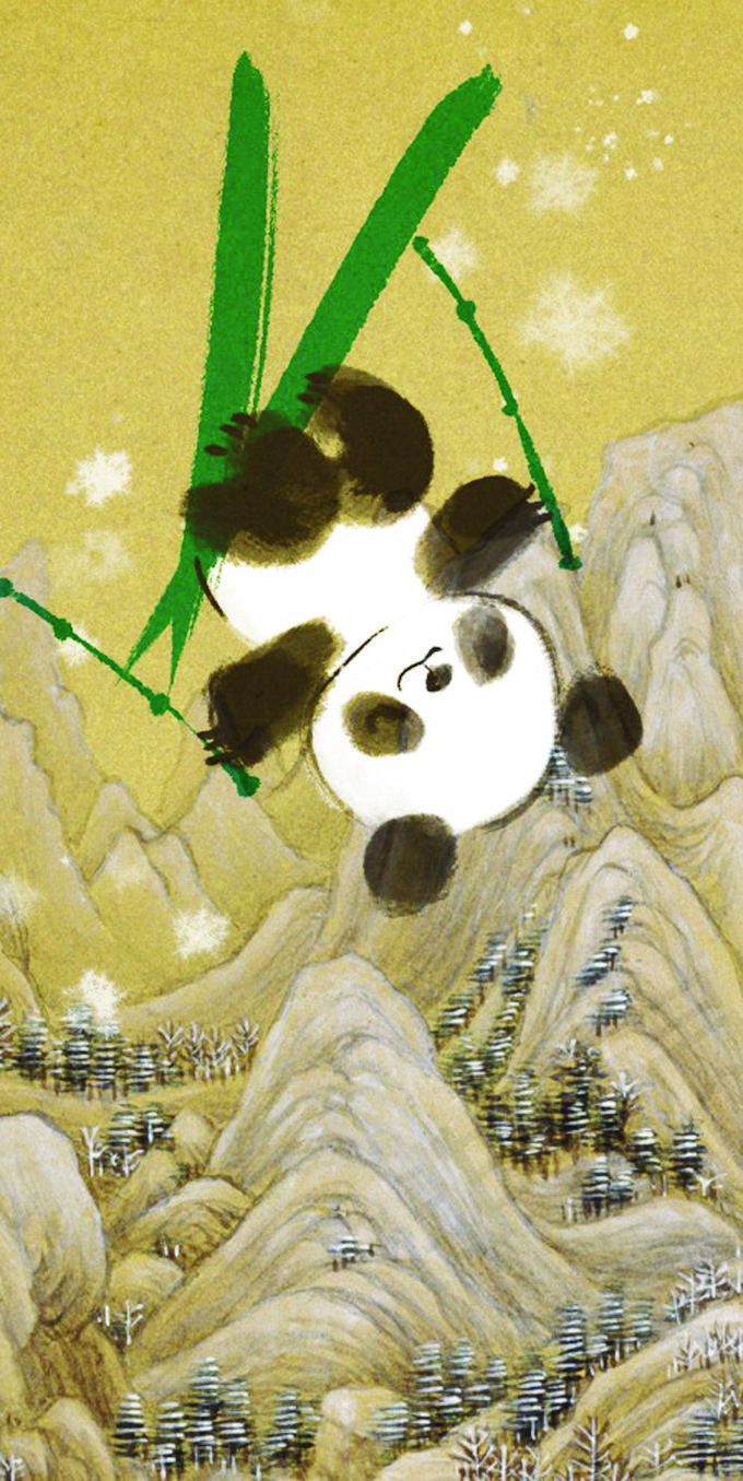 北京冬奥会|95后女孩国风动画：熊猫宝宝“青绿山水”间畅游冬奥 画面里“藏着”中国选手