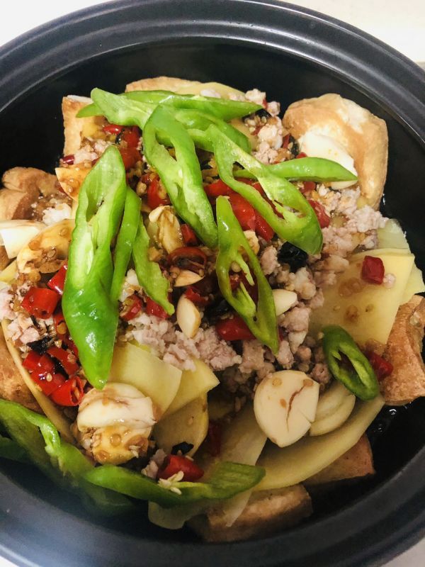 豆腐土豆肉沫煲