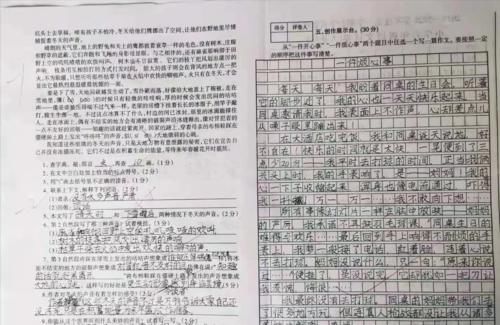 家长晒六年级学霸95分语文试卷，书写堪比“神仙字体”，美观大方