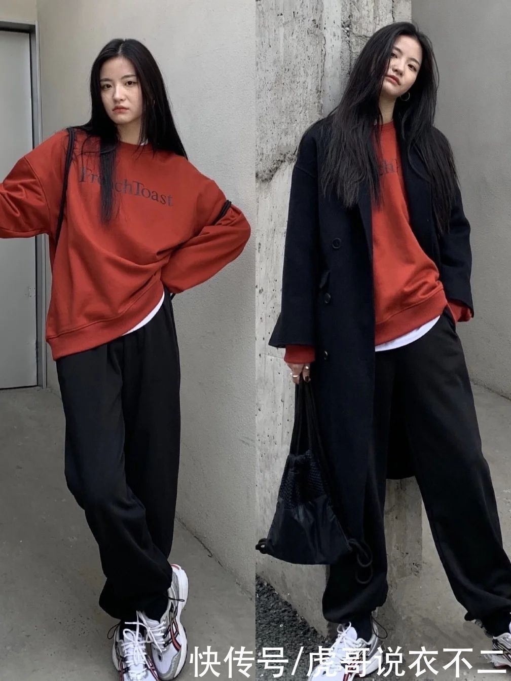 穿搭|大衣在配不在多，学韩国博主一衣多穿，一件黑大衣一周穿搭不重复