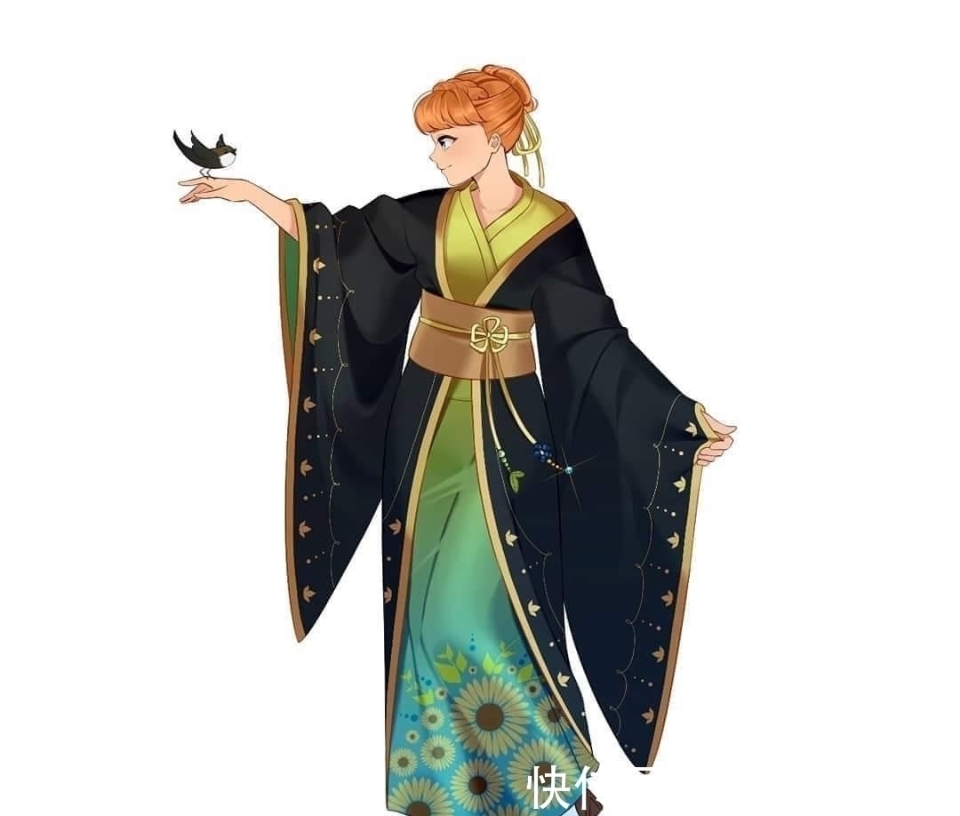 和风|当迪士尼公主遇上“日式和风”:艾莎宛如雪女,花木兰化身大剑豪