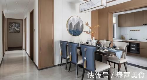 烟灰蓝|125㎡装出不一样的中式，烟灰蓝的加入更清爽，这种美看不腻