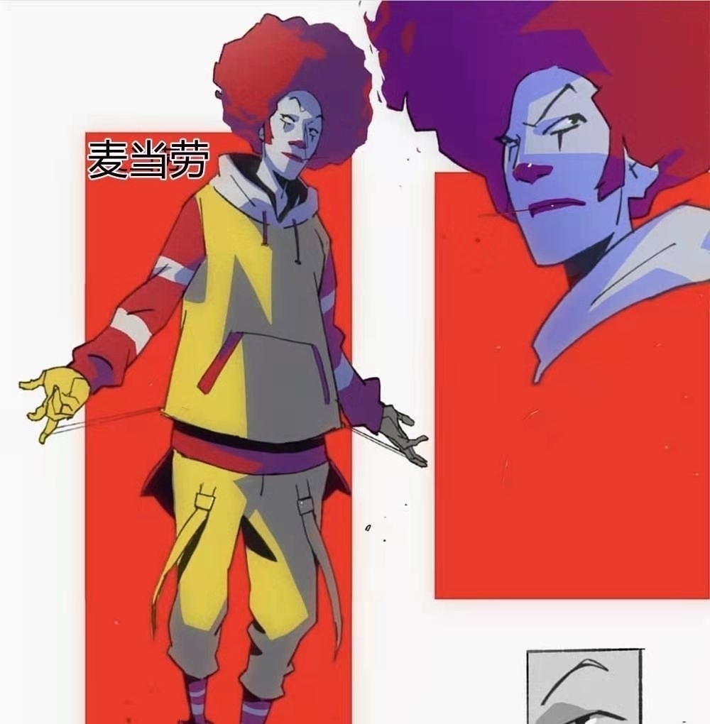 logo|知名LOGO化身为动漫角色时,麦当劳成了小丑,汉堡王的身材像战士