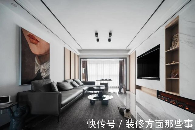 二厅|129平现代风四居室,在灰色空间汇总加入木质元素,更加有温度