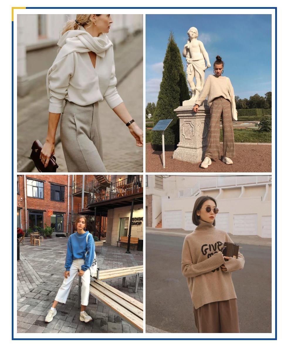 大毛衣+阔腿裤，才是秋冬最慵懒时髦的打开方式