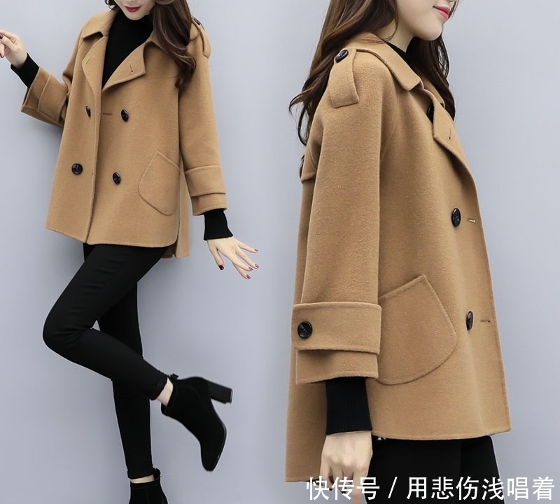 冬季新款宽松毛呢外|大年初一怎么穿?建议大家:毛呢大衣+烟管裤+短靴,人人买得起