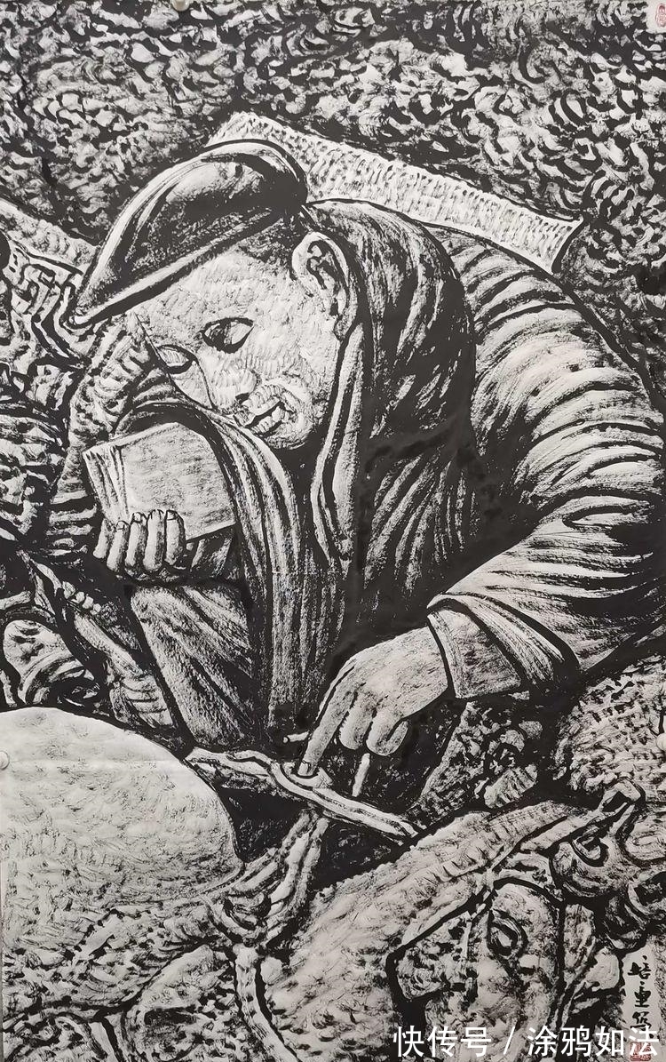 兵馬俑|秦始皇兵馬俑馬培童焦墨組畫,震動畫壇,有目共賞!