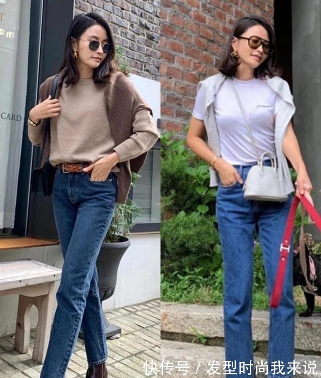 阔腿裤 越简约越高级,牛仔裤4个搭配示范和2个注意事项,建议收藏起来!